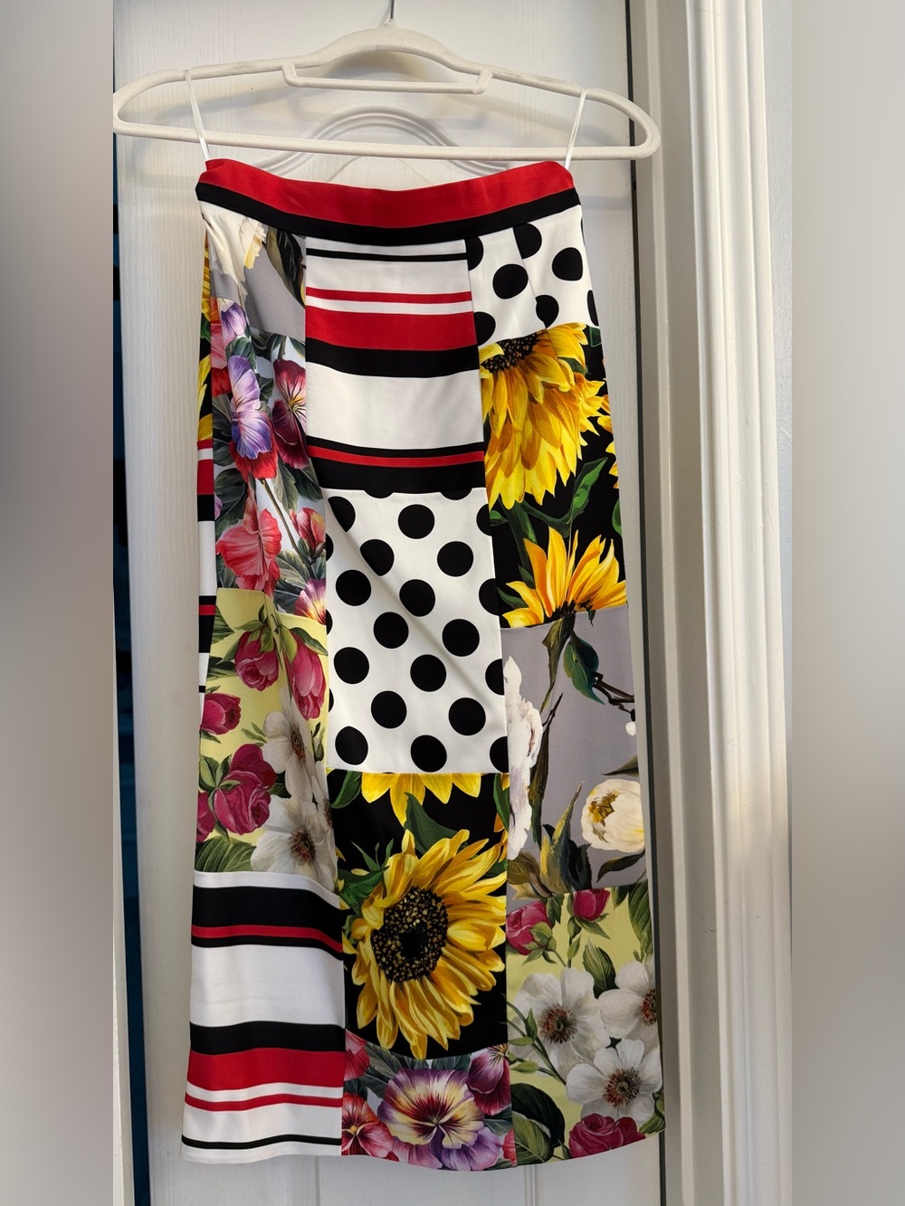 Dolce and Gabbana Floral Patchwork Midi Skirt in Multicolor size IT 38